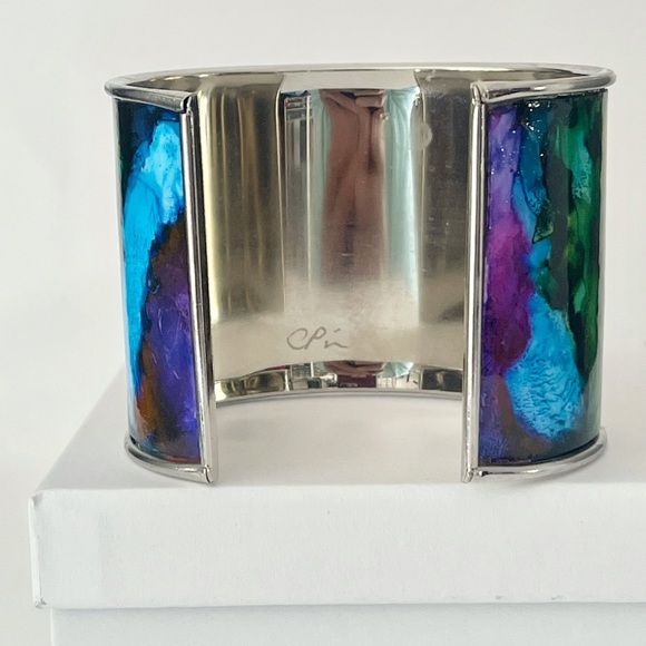 Abstract Rainbow Cuff Bracelet - Picture 7 of 12